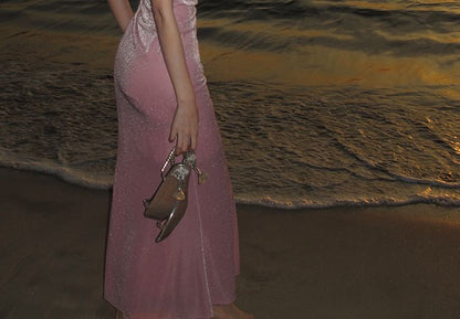 Maxi Strap Spaghetti Dress Plain Mermaid