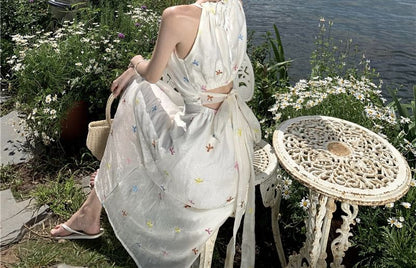 Star Pattern Dress Sleeveless A-Line Midi