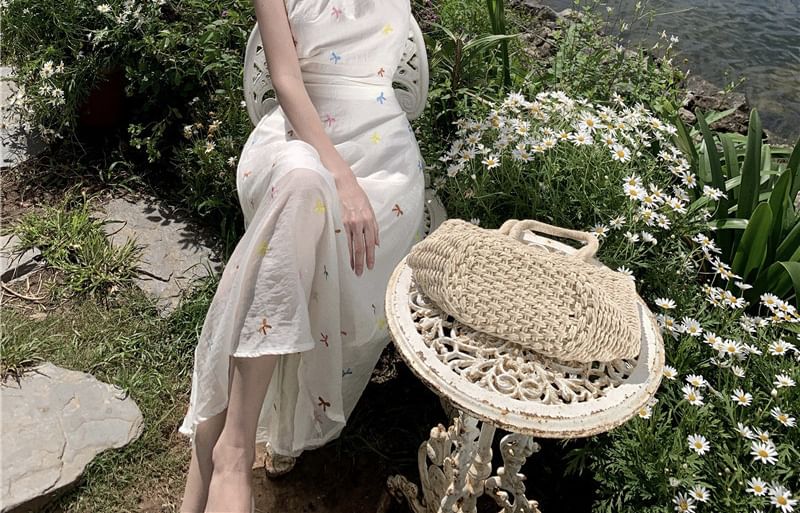 Star Pattern Dress Sleeveless A-Line Midi