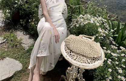 Star Pattern Dress Sleeveless A-Line Midi