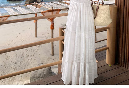 Maxi Sleeveless Dress A-Line Plain V-Neck