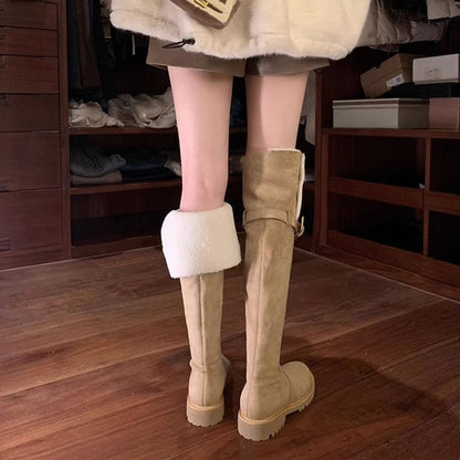 Fleece-Lined Over-the-Knee Boots
