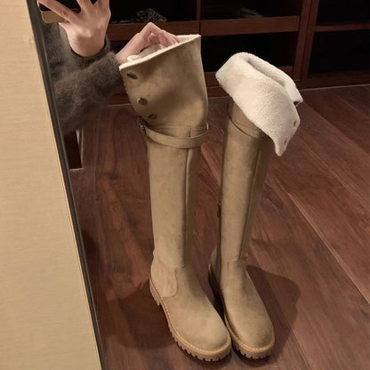 Fleece-Lined Over-the-Knee Boots
