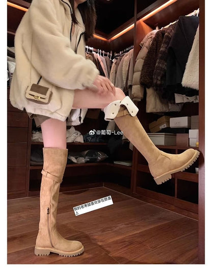 Fleece-Lined Over-the-Knee Boots