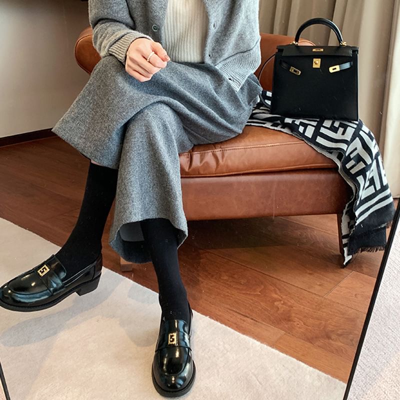 Loafers Buckled Leather Faux