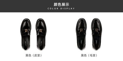 Loafers Buckled Leather Faux