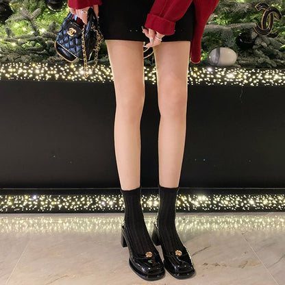 Platform Heel Floral Pumps Chunky