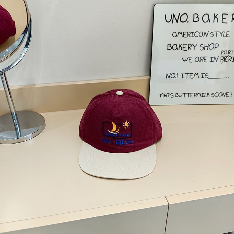 Embroidered Color Panel Baseball Cap