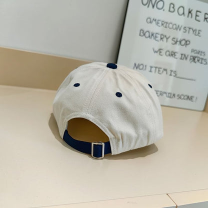 Panel Cap Embroidered Color Short Brim Lettering