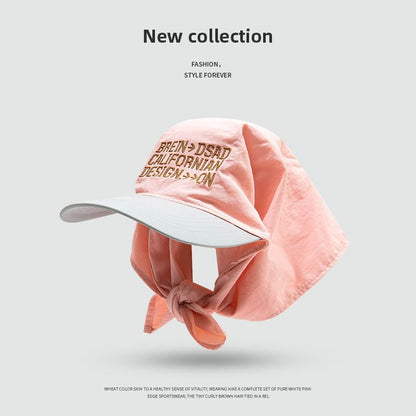 Embroidered Head Lettering Scarf with Brim