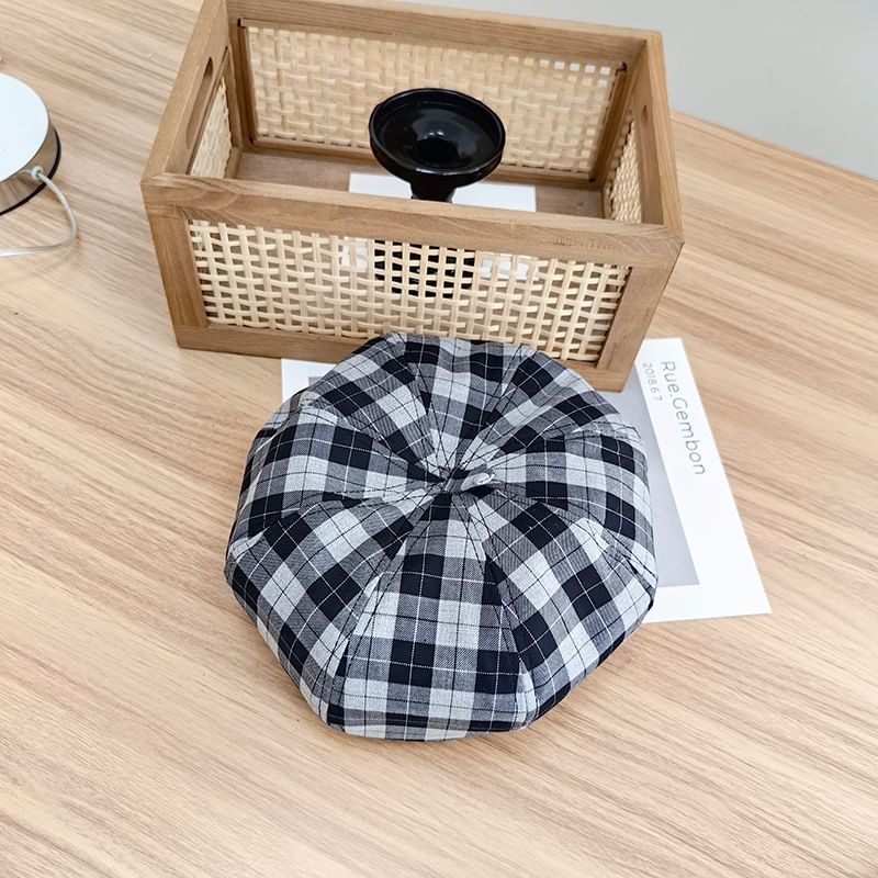 Plaid Hat Beret