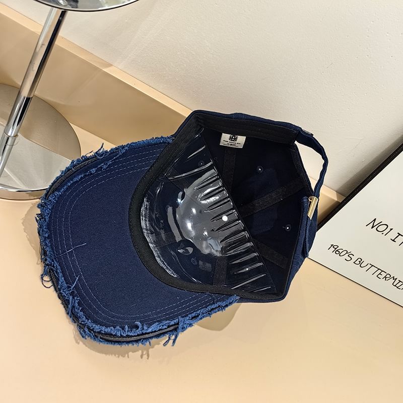 Cap Baseball Distressed Embroidered Lettering