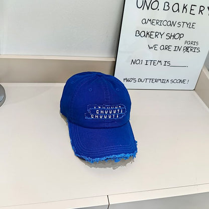 Cap Baseball Distressed Embroidered Lettering