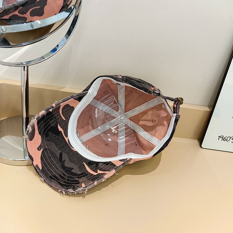 Cap Lettering Baseball Distressed Embroidered