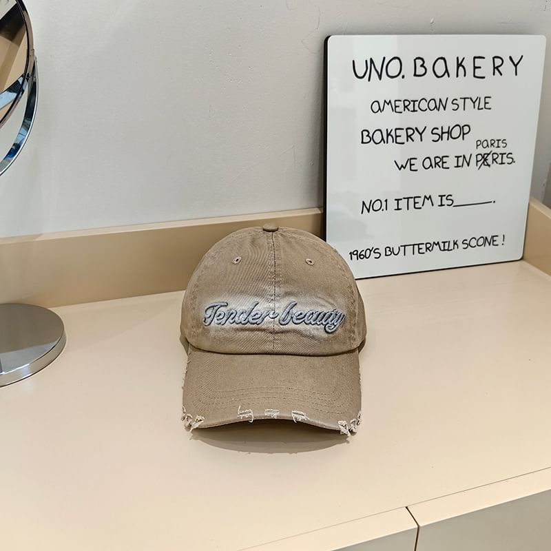 Cap Lettering Baseball Distressed Embroidered