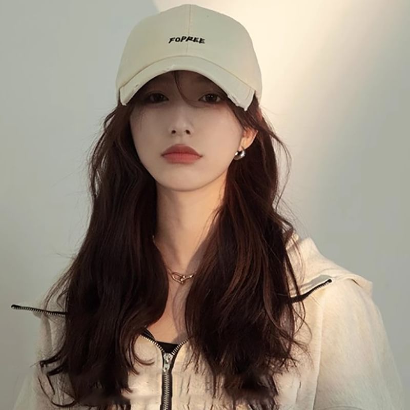 Embroidered Baseball Distressed Cap Lettering