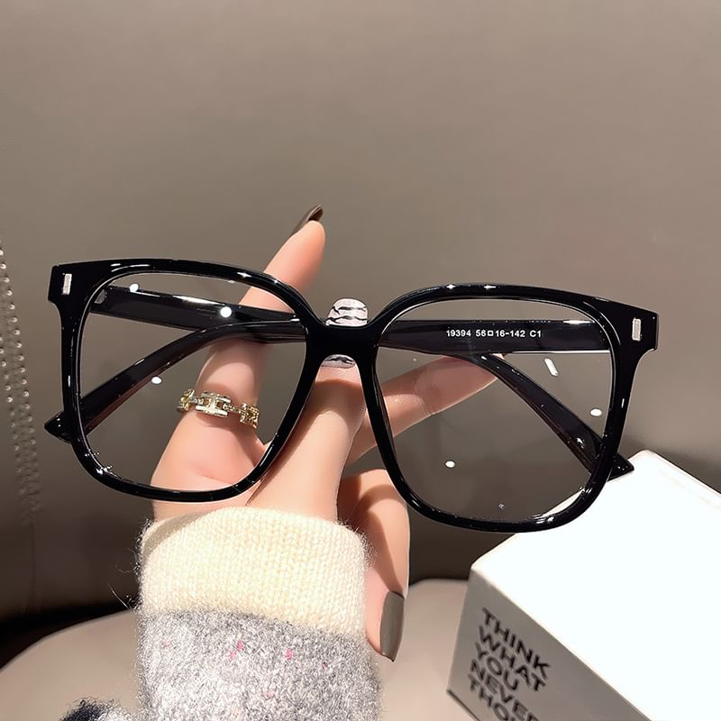 Blocking Square Frame Light Glasses Blue