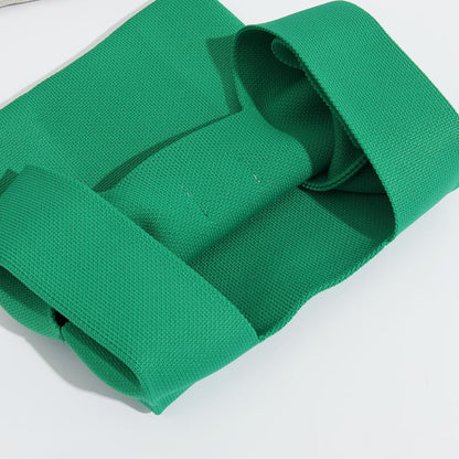 Lettering Applique Bag Knit Tote