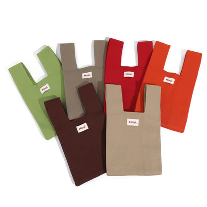 Lettering Applique Bag Knit Tote