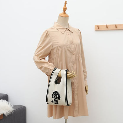 Tote Dog Bag Jacquard Knit