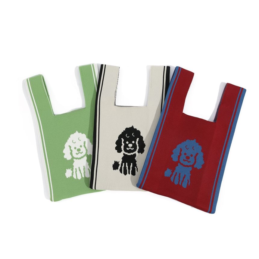 Tote Dog Bag Jacquard Knit