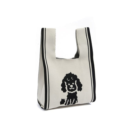 Tote Dog Bag Jacquard Knit