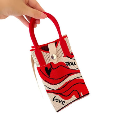 Handle Top Bag Knit Crossbody
