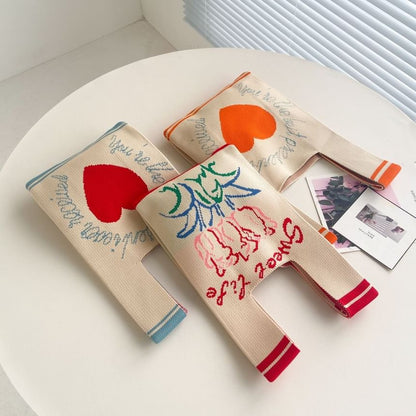 Knit Patterned Bag Tote