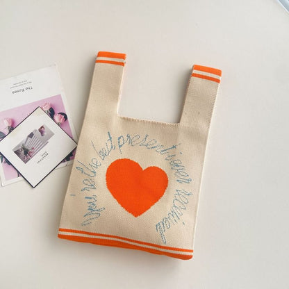 Knit Patterned Bag Tote