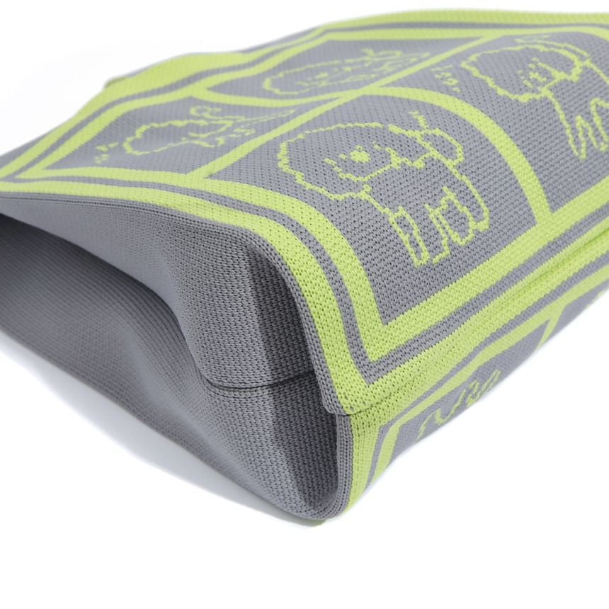 Jacquard Tote Bag Knit Dog