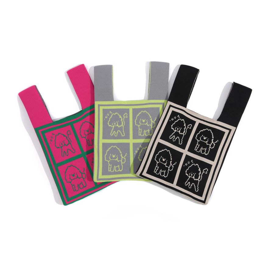 Jacquard Tote Bag Knit Dog