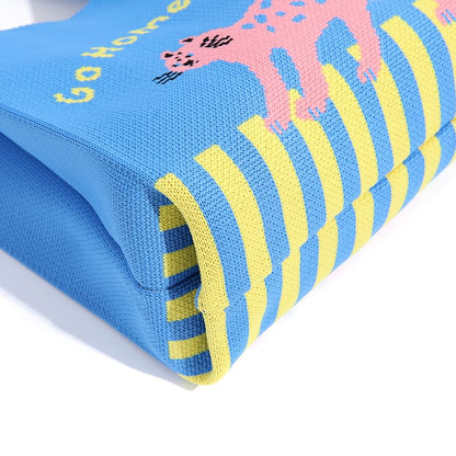 Bag Jacquard Cartoon Knit Tote