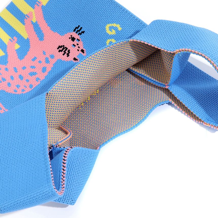 Bag Jacquard Cartoon Knit Tote