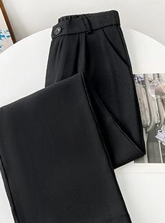 Plain Mid Rise Wide Leg Dress Pants