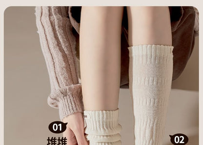 Plain Mid Calf Socks / Leg Warmers / Set