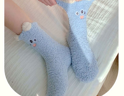 Cartoon Coral Fleece Short Socks / Set