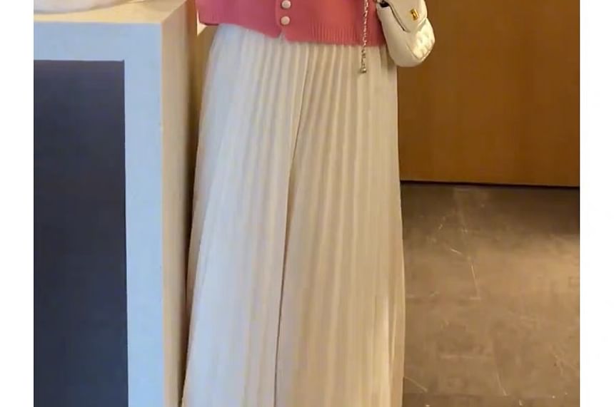 Pearl Plain Faux Buttoned Cardigan