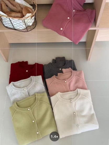 Cardigan Plain Button-Up