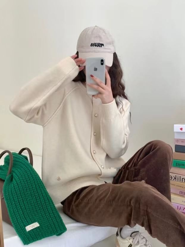 Cardigan Plain Button-Up