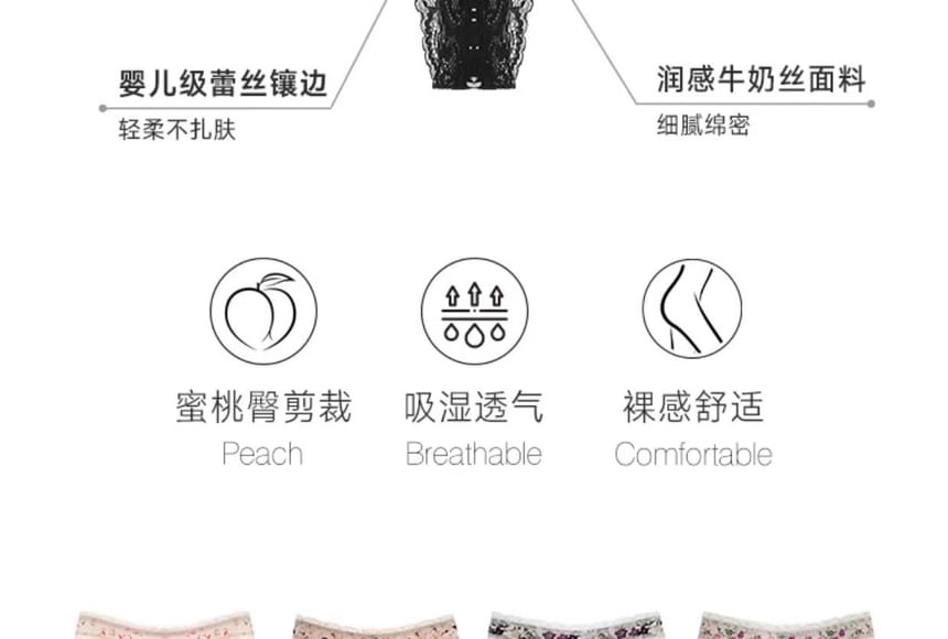 Thongs Set: Print Lace