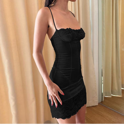 Strap Mini Lace Spaghetti Dress