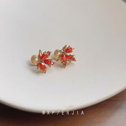 Ear Cuff Alloy Rhinestone Leaf