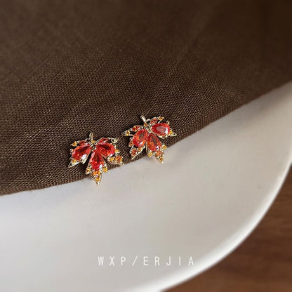 Ear Cuff Alloy Rhinestone Leaf