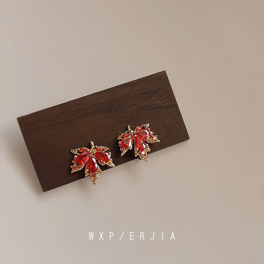 Ear Cuff Alloy Rhinestone Leaf