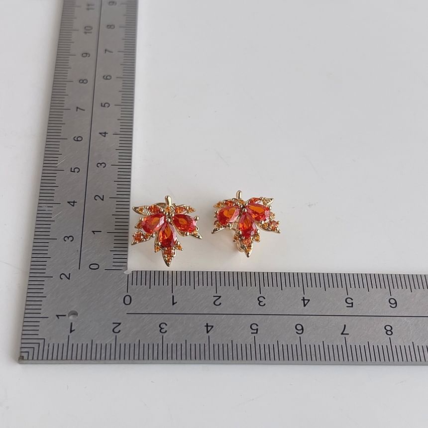 Ear Cuff Alloy Rhinestone Leaf