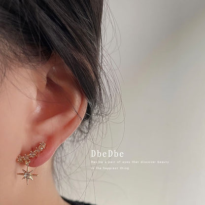 Rhinestone Star Alloy Earring Cuff Drop
