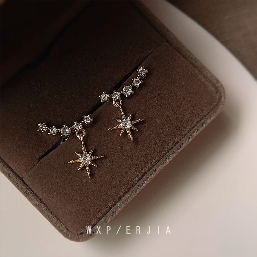 Rhinestone Star Alloy Earring Cuff Drop