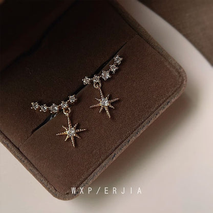 Rhinestone Star Alloy Earring Cuff Drop
