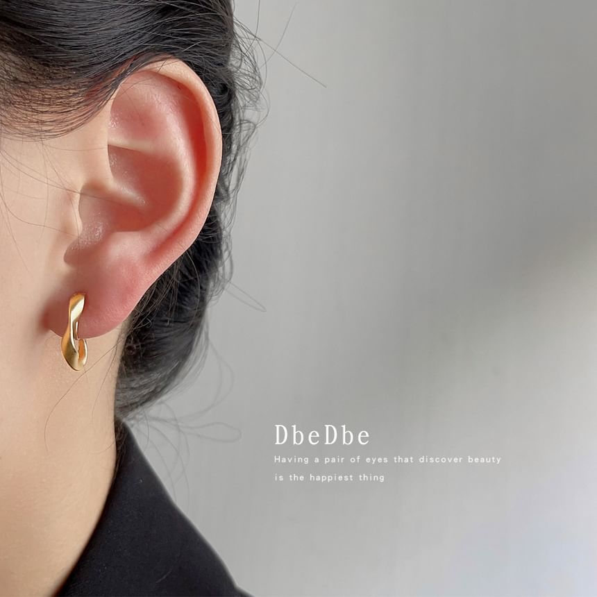 Alloy Cuff Twisted Open Hoop Earring