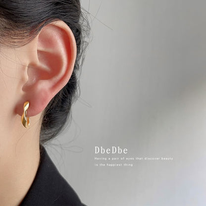 Alloy Cuff Twisted Open Hoop Earring